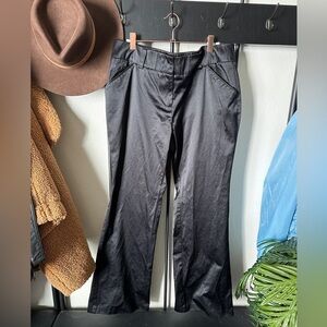 INC silky black vintage y2k flare party mid rise pants trousers 90s